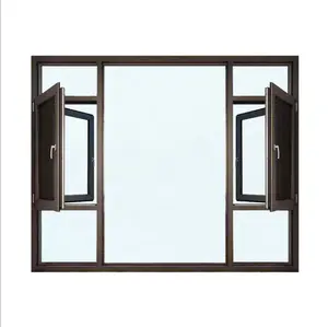 Exterior reflective glass storm window , thermal break aluminum swing window side hung windows