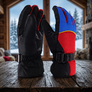 Gants de sport d'hiver imperméables à marque privée, chauds et isolés, pour ski et snowboard, en polyester, à doigts complets, pour hommes, vente en gros - Product Image 3