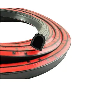 D Shape Door Rubber Strip RV Slide Out Seal Self-Adhesive EPDM Rubber Weather Stripping For Fill Gaps Apply To Car Truck Boat