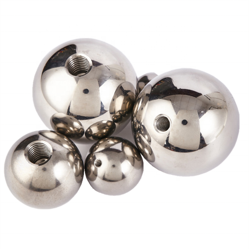 Stainless Steel Threaded Balls Drilled Solid Metal Ball With Hole