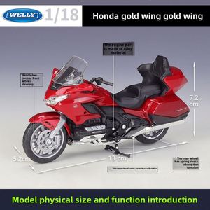 Modèle de moto de tourisme en alliage moulé sous pression 1:18 2020, style Gold Wing, objet de collection, vente en gros - Product Image 2