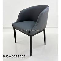 Chaise de salle à manger moderne minimaliste en cuir PU rembourrée avec pieds en métal pour restaurants, maison, bureau, hôtels