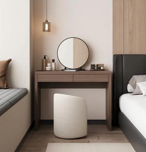 Set di Mobili per Camera da Letto in Legno di Quercia Massiccio, Tavolo da Toeletta con Specchio Illuminato, Design di Lusso per Trucco Femminile e Uso da Pranzo - Product Image 1