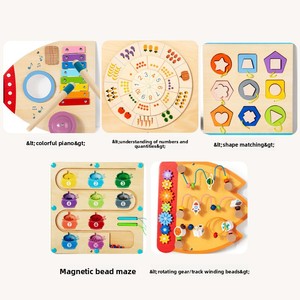Pannello Sensoriale Montessori in Legno da Parete per Bambini, Gioco Educativo Colorato - Product Image 2