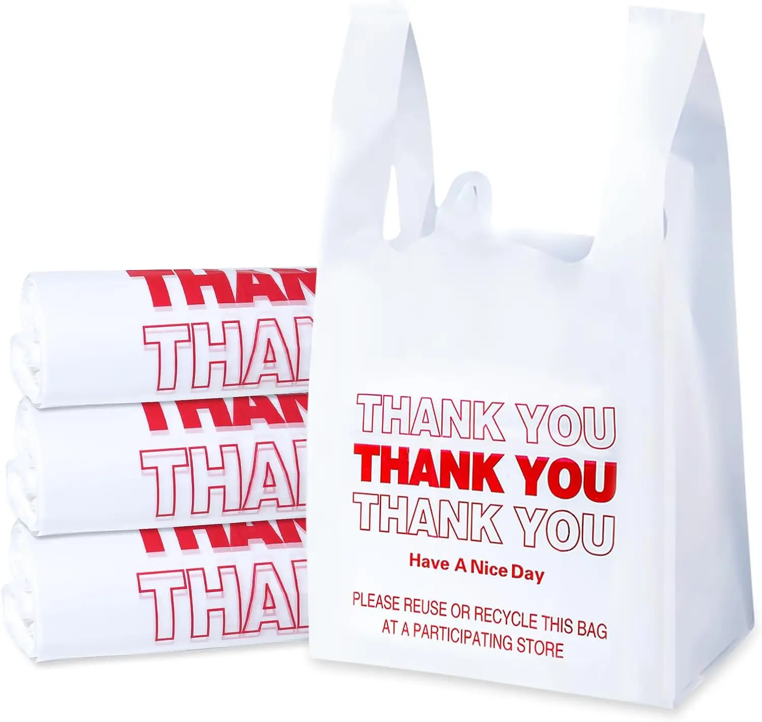 Sacchetti della spesa riciclati del supermercato a buon mercato all'ingrosso del sacchetto di plastica T-Shirt imballaggio sacchetto di plastica