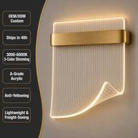 Applique murale LED en aluminium de luxe nordique, design asymétrique à éclairage fluide, intensité variable 10W, CRI 90 élevé, pour décoration murale