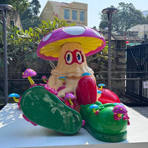 Estatuas de jardín al aire libre de setas de dibujos animados escultura duradera de fibra de vidrio para decoración de iglesia/templos interior/exterior - Product Image 1