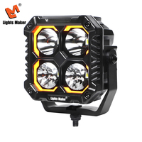 Projecteur de travail LED CREE 144W+8W 13000LM haute intensité avec DRL ambre, étanche IP67K, lampe carrée pour SUV LML-2144D