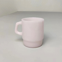 Tasse à café empilable de 240ml 8oz en verre de jade de couleur blanche, beige, rose et verte avec poignée, nouvel arrivage