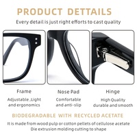 Lunettes en acétate de cellulose à motif solide de luxe Yvan, montures optiques en acétate de cellulose