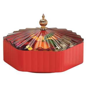 กล่องเก็บผลไม้อบแห้งแบบหมุนได้รูปทรงหลายเหลี่ยมพร้อมฝาปิดถาดขนมสำหรับเก็บขนมที่บ้านกล่องเก็บของตกแต่ง - Product Image 1