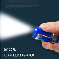 BAIDA électrique oem logo recharge électronique en plastique briquet à gaz butane encendedor poche lumière LED briquet