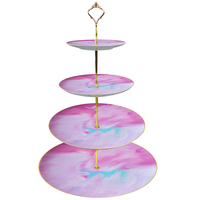 Service de Table de Mariage de Luxe Rose en Porcelaine Fine (24 pièces) avec Bord Doré et Kit de Tasses – Vente en Gros