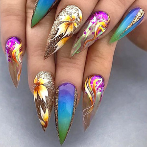 Presse personnalisée sur 24 pièces patchs pour ongles <span class=keywords><strong>faux</strong></span> ongles simples <span class=keywords><strong>automne</strong></span> et hiver presse sur ongles pour les femmes - Product Image 1