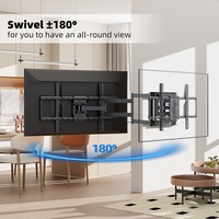 Support TV mural articulé robuste à rotation de 90 degrés, bras articulé, 32-60 pouces, support mural TV à mouvement complet réglable