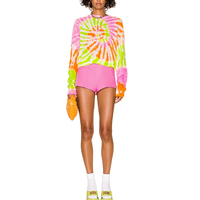 Logo personnalisé OEM & ODM Imprimer Pull Femmes Design Motif Tie Dye Tricots Hiver Pull Ras Du Cou Tricoté Top Pull Femmes