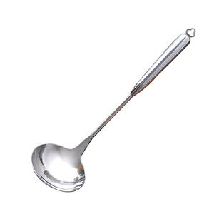 Cuchara de acero inoxidable de 35,7 cm, cuchara de cocina resistente para sopa, juego de herramientas de cocina para olla caliente - Product Image 4