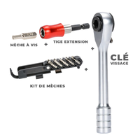 Ensemble d'outils de réparation de vélo multifonctionnels avec clé à cliquet, comprenant une mini-clé à cliquet, une barre à pneus et un sac de rangement pratique