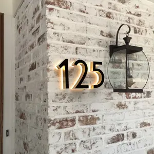 Electronic Apartment Building Sign House Numbers Led Illuminated Sign Light Numbers For House