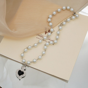 Collar con Colgante de Corazón al Estilo de Song Yan, Cadena de Clavícula de Alta Gama para Otoño e Invierno, con Gema de <span class=keywords><strong>Amor</strong></span> - Product Image 4