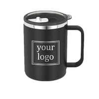 Mug à café en acier inoxydable 304, double paroi anti-brûlure, design épuré, 400ml-500ml