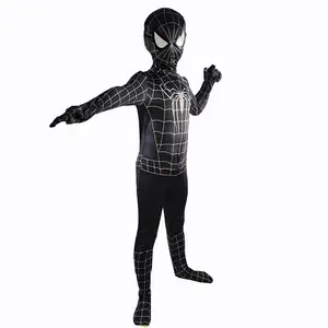 Déguisement Spider-man pour adulte et enfant, combinaison noire, Anime, pour jeu de film, Cosplay, Halloween, Parent-enfant