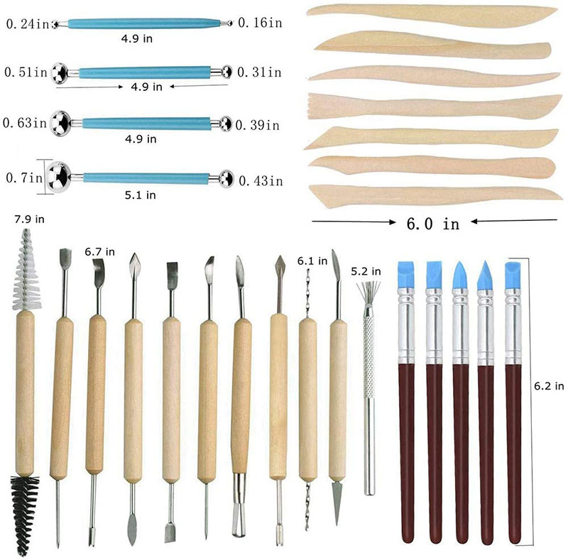 Kit D'outils De Sculpture En Poterie, 25 Outils De Poterie Kit De Sculpture En Argile Souple 4