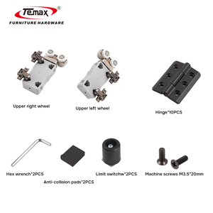 Temax 2026 TM037L Nouvel ensemble <span class=keywords><strong>de</strong></span> roulettes pliantes à cadre en aluminium pour portes coulissantes <span class=keywords><strong>de</strong></span> meubles et armoires - Product Image 2