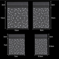 100 pièces/sac Transparent givré blanc Dot OPP Bag pochette auto-adhésive pour bricolage fait à la main bonbons biscuits mariage fête cadeaux emballage