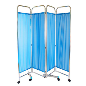 Stainless Steel <b>Folding</b> <b>Screen</b> Blue Mobile Partition For Hospital Clinic Beauty Salon Custom Made - Product Image 4
