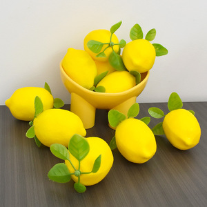 Venta directa de fábrica, simulación de espuma de limón <span class=keywords><strong>con</strong></span> hoja, modelo de <span class=keywords><strong>fruta</strong></span> falsa, fotografía, foto, ventana, accesorios, decoración, frutería - Product Image 2
