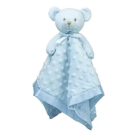 Couverture de sécurité en peluche Minky et Satin pour bébé, cadeau unisexe pour bébé et tout-petit, 16 pouces