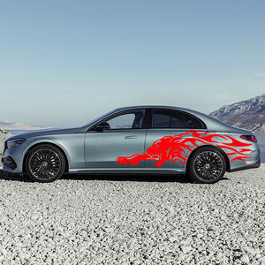 Autocollant latéral de <span class=keywords><strong>voiture</strong></span> en PVC auto-adhésif, imperméable et écologique, motif Flame Panther, design personnalisé pour voitures, camions et pick-up - Product Image 3