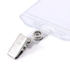Porte-badge Foska hautement transparent 4,65 x 2,9 pouces, vertical, en plastique résistant à l'usure, pour salons professionnels et visiteurs de bureau - Product Image 4