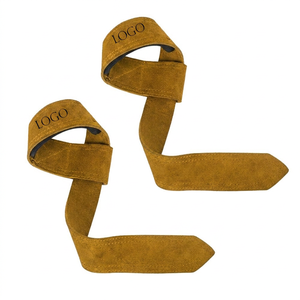 Best Selling Heavy Duty Customized Cowhide Leather Gym Weightlifting <b>Straps</b> for Closure Moderate Stretch Adjustable - Product Image 1