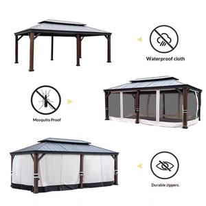 ศาลาโลหะกลางแจ้งขนาด 12x20 ฟุต สำหรับงานหนัก โครงสร้างอลูมิเนียม หลังคาเหล็กแบบระบายอากาศ พร้อมมุ้งกันยุง สำหรับสวนและงานปาร์ตี้ ขายส่ง - Product Image 5