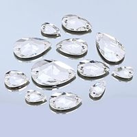 Strass à coudre en forme de goutte, à dos plat, en verre cristal brillant pour l'artisanat DIY, les robes et les accessoires vestimentaires