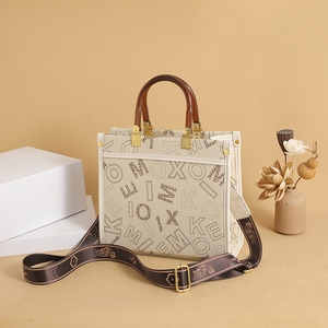 Women's Printed PU Water Resistant Large Capacity Commuter Tote <strong>Bag</strong> with Zipper Closure Crossbody Handbag - Product Image 2