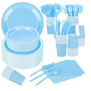 Modern Christmas Party Supplies Red <b>Green</b> Paper Plates Napkins Forks Holiday Tableware Eco-friendly Disposable - Product Image 2