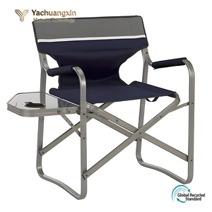 Folding Director Chair With Side <b>Table</b> Aluminum Frame Oxford Fabric Outdoor <b>Garden</b> Chair Casual Contemporary Style - Product Image 3