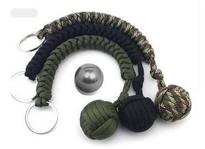 Llavero esférico de autodefensa al aire libre, cuerda de paracaídas tejida a mano, llavero con puño de mono, venta al por mayor - Product Image 6