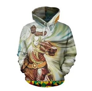 Graphique personnalisé Éthiopie Cheval POD Hommes Hoodies & Sweatshirts Vente en gros Mode Casual Hoodie Pullover Polyester Dropshipping