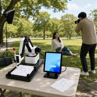 Robot artiste pour portraits en ligne à partir de photos, bras de dessin robotisé qui crée des dessins au trait à partir de photos de portraits de clients pour studio photo