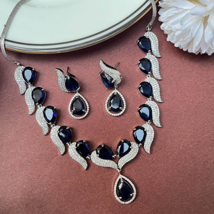 Customized Moissanite 925 Silver <b>Ruby</b> Style Lariat <b>Necklace</b> Earring Set Luxurious Wedding Gift Elegant Jewelry - Product Image 1