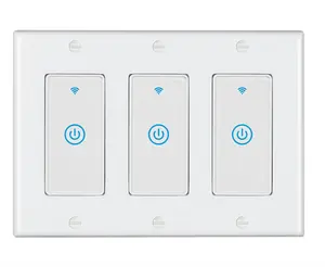 De gros smart 3way interrupteur-Baseus — interrupteur mural tactile intelligent, wi-fi, 3 boutons, 220V, application, sans fil, pour luminaire, compatible avec Alexa et Google Home