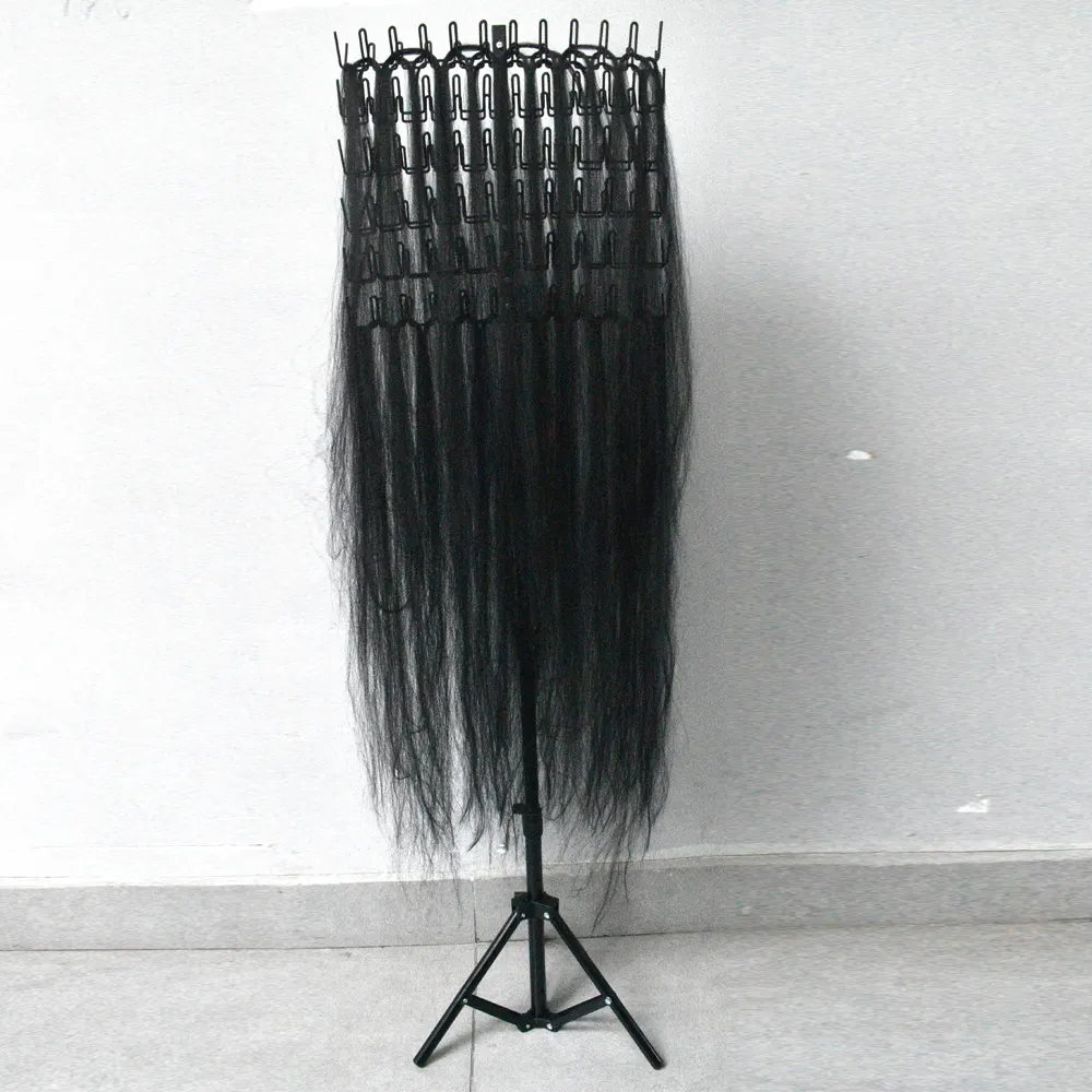 Adjustable Height Braiding Hair Rack with 120 Pegs Braiding Stand with Hair Tools Braid Rack for Hair Salon Home Travel