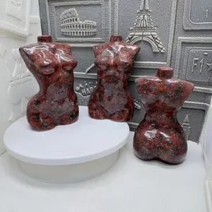 Wholesale Natural Gemstone Polished Female Model Carved Custom Crystal Katophorite Carving Female Model