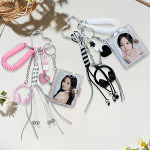 Nouveau porte-clés mini album photo coréen des célébrités Sana Jihyo Mina pour DAHYUN <span class=keywords><strong>MOMO</strong></span> <span class=keywords><strong>TZUYU</strong></span>, porte-carte photo de 2 pouces, breloque de sac à dos - Product Image 1