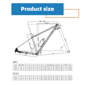 Cadre de vélo électrique tout-terrain AFTFA Hardtail en aluminium avec frein à disque et câblage interne, pour roues 27,5 et 29 pouces - Product Image 2