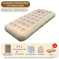 Matelas pneumatique en PVC gonflable, compact et pliable, lit simple/double pour le camping et l'utilisation intérieure/extérieure